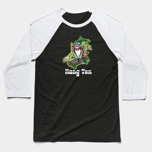 Hang Ten Fish Head Baseball T-Shirt by Art from the Blue Room